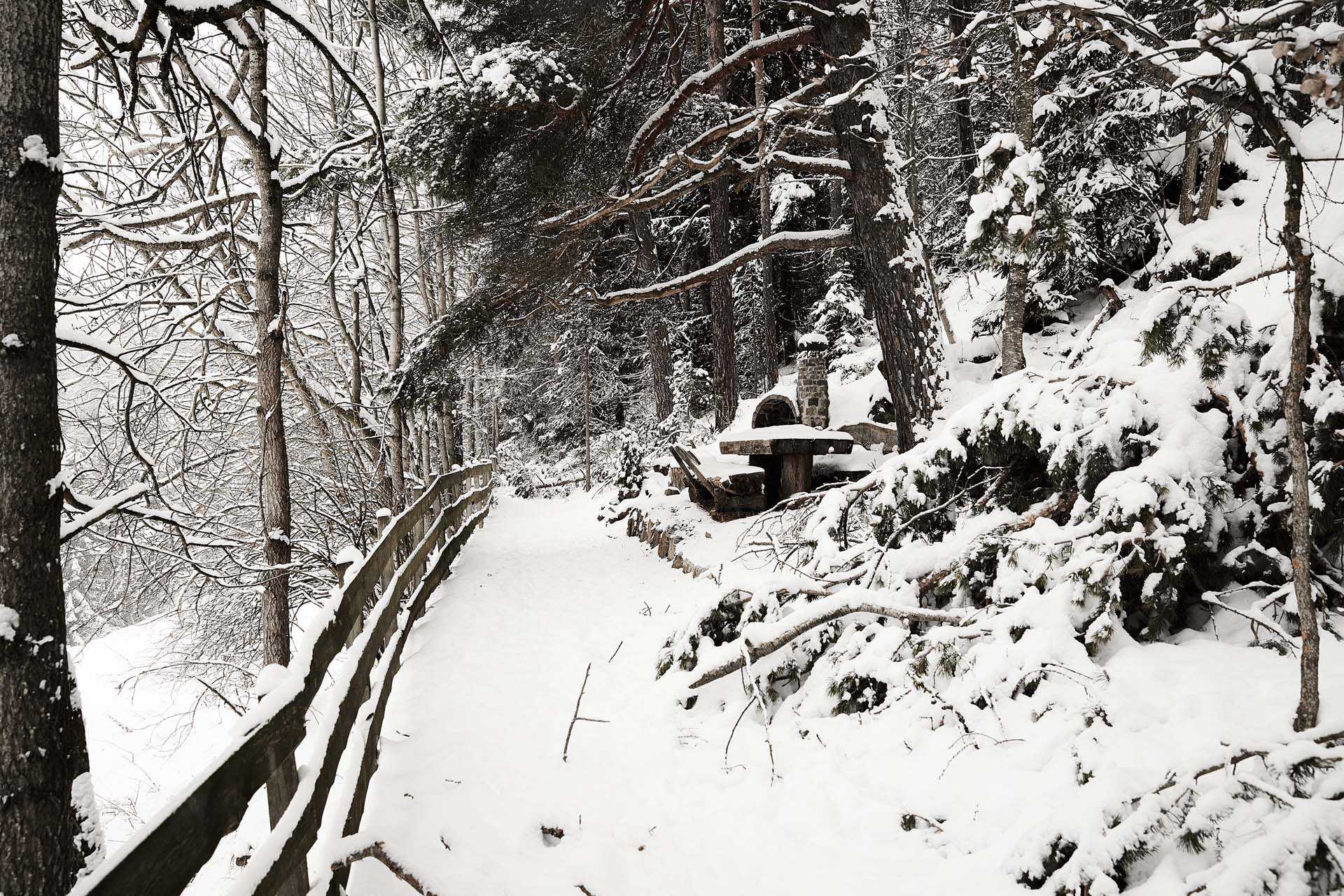 Passeggiata Feud Renon con la neve